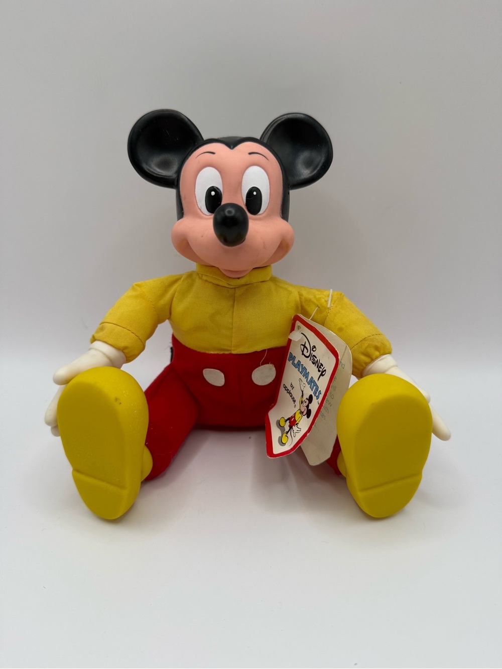 Vintage Disney Playmates by Applause Mickey Mouse Plush Doll Vinyl Head w/ Tag
